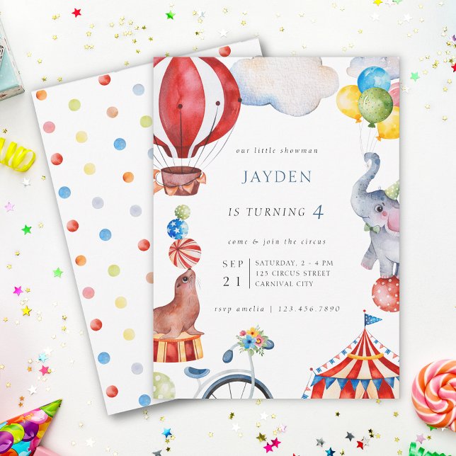 Invitación Círculo de Carnaval Niños Cumpleaños (Subido por el creador)