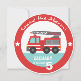 Invitación Círculo de cumpleaños de Camión Rojo