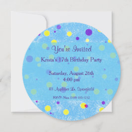 Invitación Círculo de cumpleaños de punto de burbuja