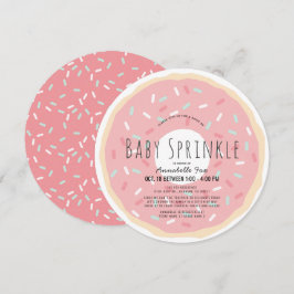 Invitación Círculo de ducha de rocío de donut rosado por bebé
