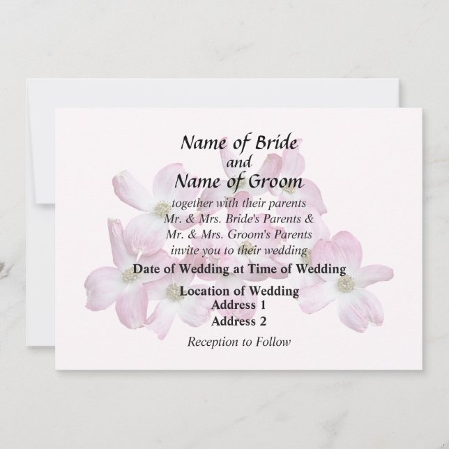 Invitación Círculo de madera rosada (Anverso)