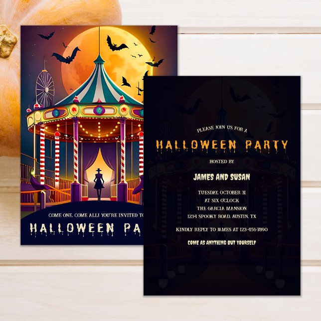 Invitación Círculo del Carnaval de Halloween (Subido por el creador)
