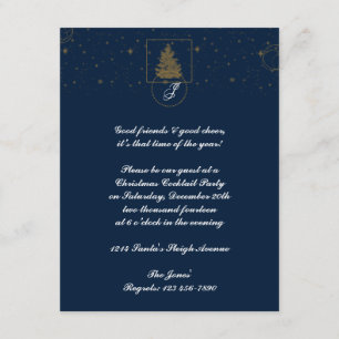 Invitación Círculo del lunar del oro en el árbol de navidad