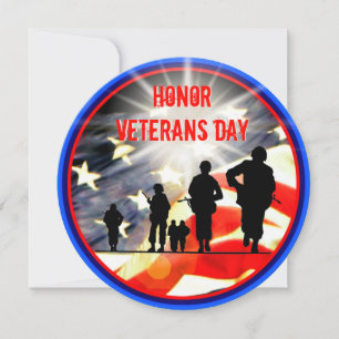 Invitación círculo Día de los Veteranos 5.25 x 5.2