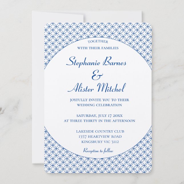 Invitación Círculo elegante patrón continuo geométrico elegan (Anverso)