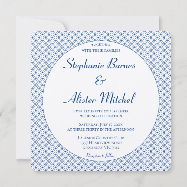 Invitación Círculo elegante patrón continuo geométrico elegan (Anverso)