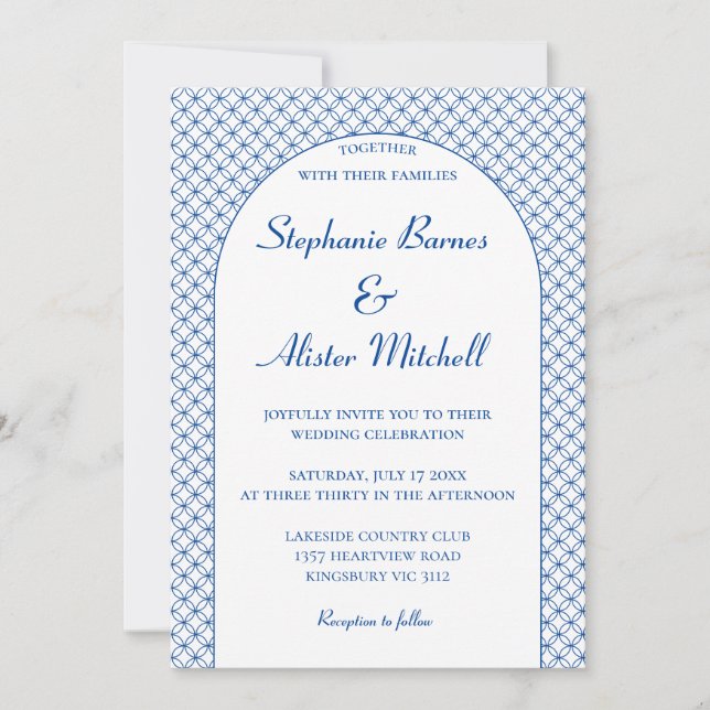 Invitación Círculo elegante patrón geométrico continuo elegan (Anverso)