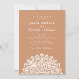 Invitación Círculo Lunar Radiante y Aéreo Mandala Boda