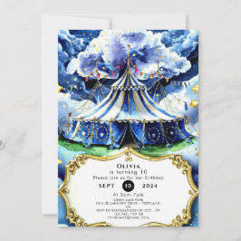 Invitación Círculo magnético celeste Cumpleaños