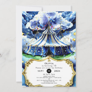 Invitación Círculo magnético celeste Cumpleaños