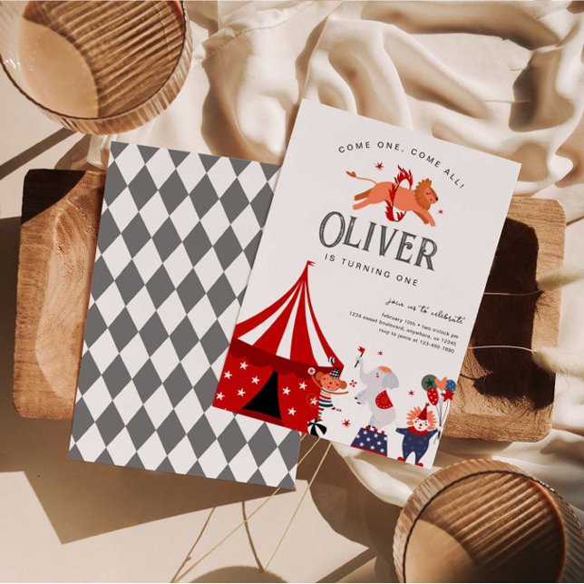 Invitación Círculo o fiesta de cumpleaños temática del carnav (Subido por el creador)