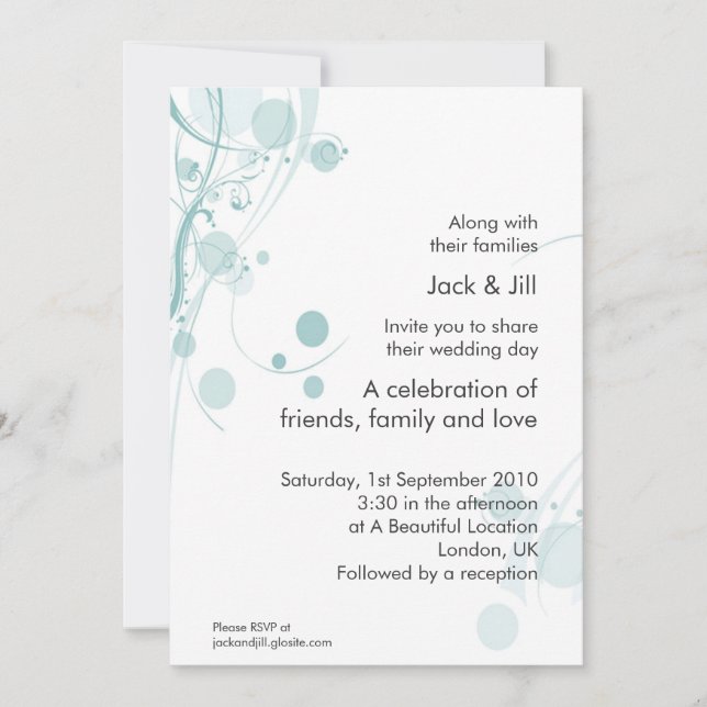 Invitación Círculo y remolino (niebla) 5x7 (Anverso)