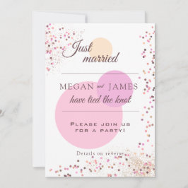 Invitación Círculos de Confeti Rosado