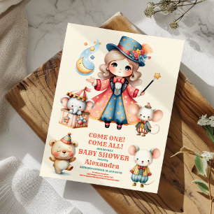Invitación Circus Animals Baby Shower