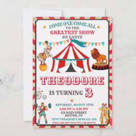 Invitación Circus Birthday Invitation - Vintage Big Top Party