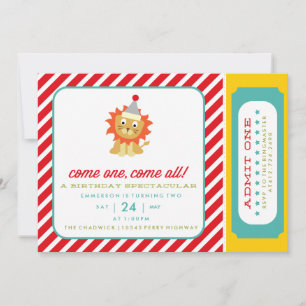 INVITACIÓN CIRCUS CARNAVAL BIRTHDAY PARTY INVITATION