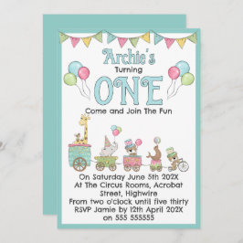 Invitación Circus Themed 1st Birthday Invitation