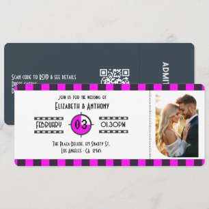Invitación Ciruela Medianoche, Rosa Neon y Cinematógrafo Carb