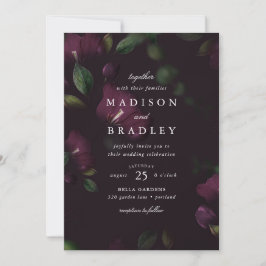 Invitación Ciruela Oscura Floral | Boda