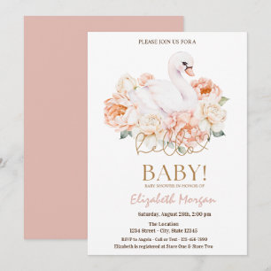 Invitación Cisne Bebé Hola Bebé Baby Shower