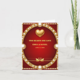 Invitación Cisne de Boda de Oro Rojo Pareja Decoración 💍