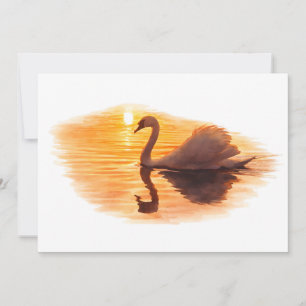 Invitación Cisne deslizándose al atardecer