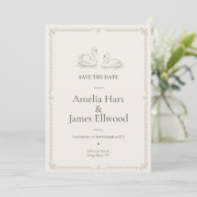 Cisne elegante Save the Date | Boda de dinero anti