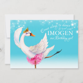 Invitación Cisne en ballet lacustre 2 cumpleaños aqua invita