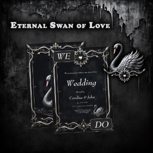 Invitación Cisne Eterno de Amor, Para Siempre Comienza Aquí. 