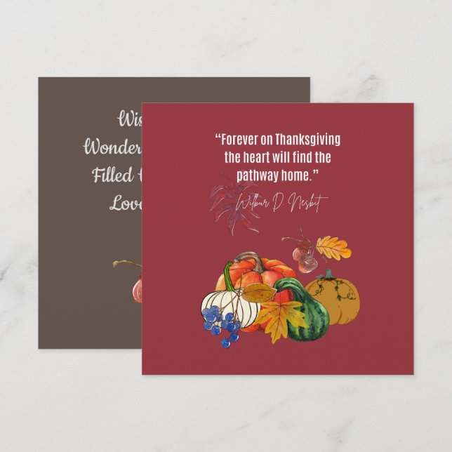 Invitación Cita de Acción de Gracias- Gratitud, alegría y fel (Anverso / Reverso)