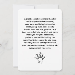 Invitación Cita de Agradecimiento para Dentista Elegante en B