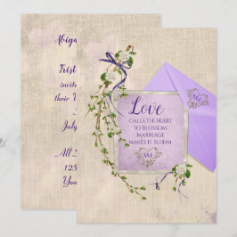 Invitación Cita de amor boda con rama floral
