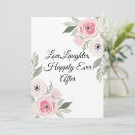Invitación Cita de Boda Floral Acuarela Rosa Elegante