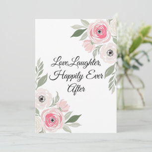Invitación Cita de Boda Floral Acuarela Rosa Elegante