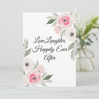 Invitación Cita de Boda Floral Acuarela Rosa Elegante