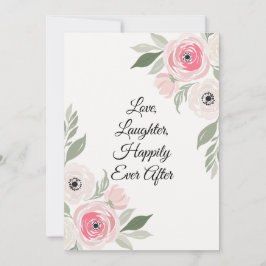 Invitación Cita de Boda Floral de Acuarela Rosa Elegante