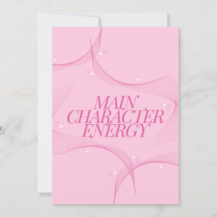 Invitación Cita de energía rosa del personaje principal