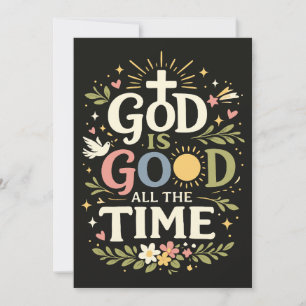 Invitación Cita de fe cristiana: Dios es bueno todo el tiempo