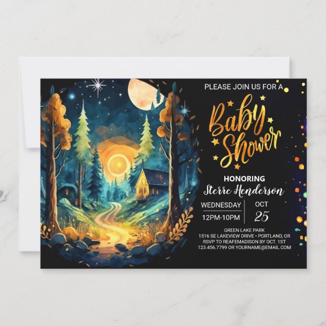 Invitación Cita de madera en el Baby Shower de Woods (Anverso)