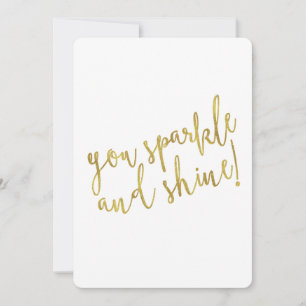 Invitación Cita de Sparkle Relieve metalizado dorado Faux Pur