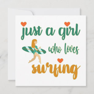 Invitación Cita de verano simple a un chica que ama el surf