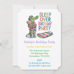 Invitación Cita del coligador duerme por fiesta de cumpleaños