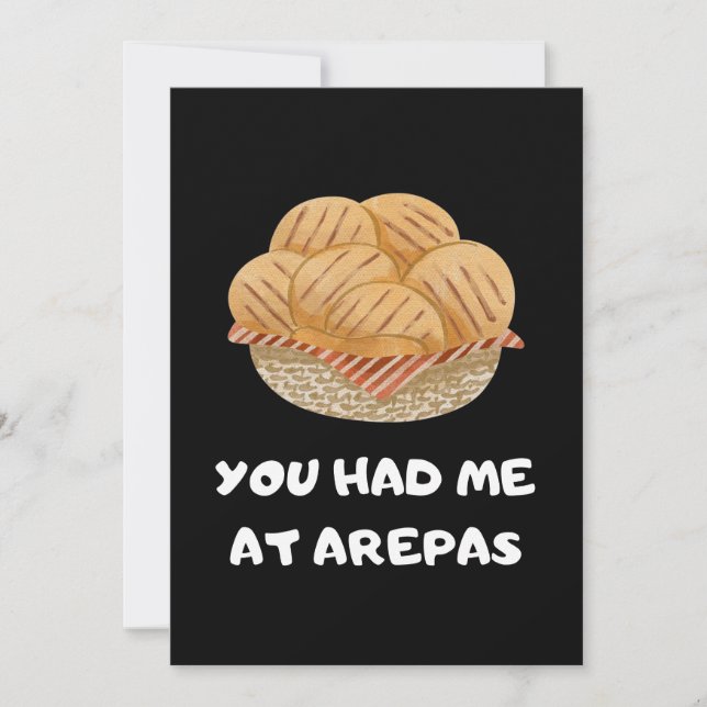 Invitación Cita divertida de Arepas (Anverso)