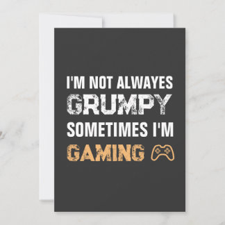Invitación Cita divertida de juego Grumpy Gamer