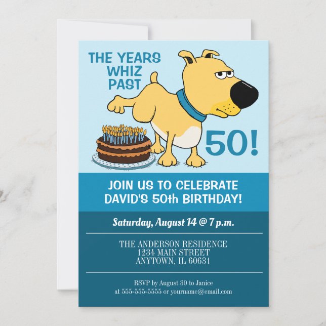 Invitación Cita divertida para perros en la fiesta de cumplea (Anverso)