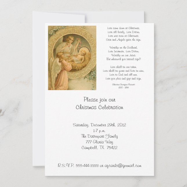 Invitación (cita): El amor bajó en el navidad (Anverso)