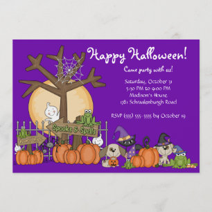 Invitación Cita feliz fiesta de Halloween para niños