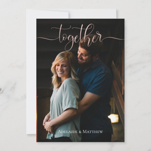 Invitación Cita fotográfica de matrimonio elegante simple (Reverso)