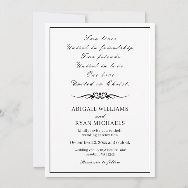 Invitación Cita Inspiradora moderna Boda cristiano (Anverso)