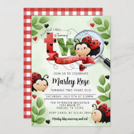 Invitación Cita Ladybug convirtiendo a DOS Fiestas de cumplea